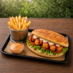 Le Sandwich Nuggets – Le Festival Crousti-Moelleux au Poulet Pané, Mozzarella Fondante et Pain Pizza Maison