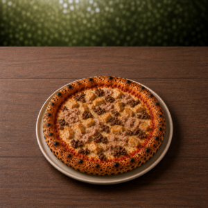 : La Pizza Royale – Le Festin Suprême au Poulet Tendre et Viande Hachée