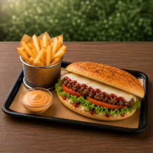 Le Sandwich Viande Hachée – Le Classique Irrésistible au Pain Pizza Artisanal et Mozzarella Fondante